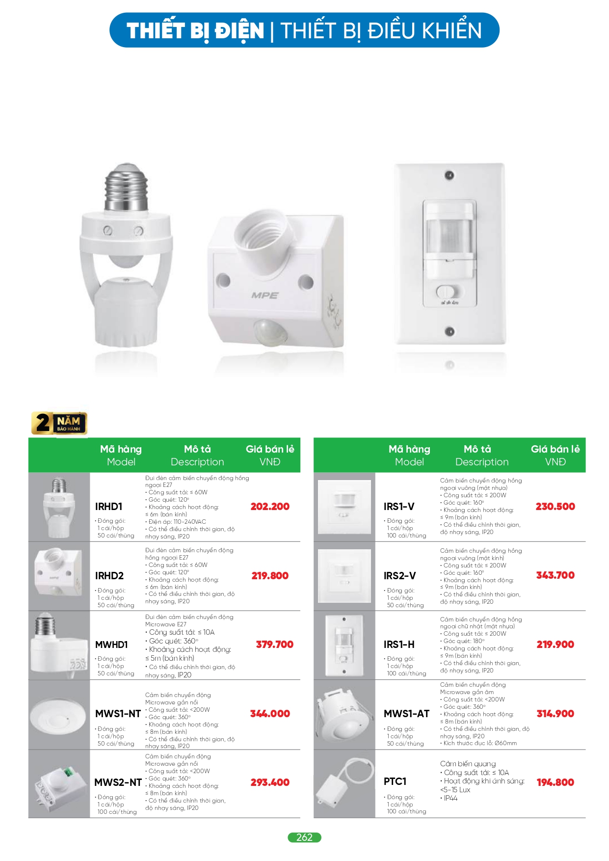 Bảng giá đèn LED MPE 2026
